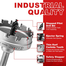 Load image into Gallery viewer, EZARC Carbide Hole Saw Heavy Duty, Hole Cutter for Stainless Steel, Sheet Metal 1" 25mm