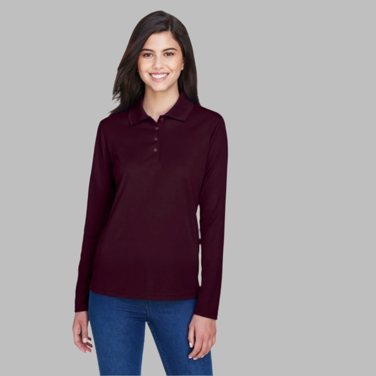 Women's Performance Long-Sleeve Piqué Polo
