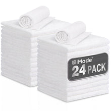 Load image into Gallery viewer, Shop Towels, 100 Pack Commercial Grade Work Rags Microfiber Towels for Cars Cleaning Rags Bulk Detailing Cloth for Automotive Bar Mechanic Restaurant Garage Housekeeping, 11.5&quot;x 11.5&quot;, White
