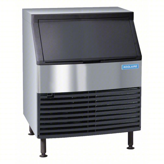 KOOLAIRE Ice Machine: Half Dice, 258 lb Ice per Day, Air Cooled, 38 1/2 in Ht, 30 in Wd, Gray