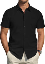 Load image into Gallery viewer, Mens Short Sleeve Button Up Shirt
