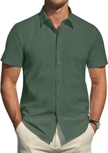 Load image into Gallery viewer, Men&#39;s Short Sleeve Button Up Shirt
