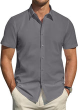 Load image into Gallery viewer, Mens Short Sleeve Button Up Shirt
