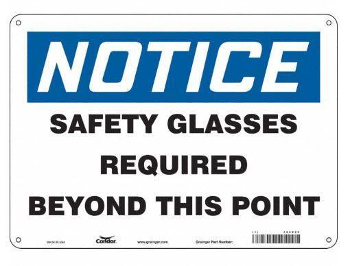 Safety Glasses Required Sign - Fleet Clean USA